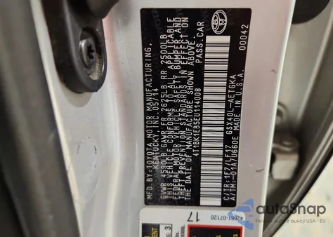 2014 Toyota Avalon Base из США, поврежденный, VIN 4T1BK1EB5EU114008